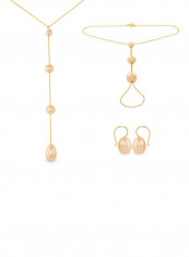 18K Gold Gradual Pearl Jewellery Set