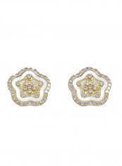 18 Karat Gold Exquisite Design Stud Earrings Gold
