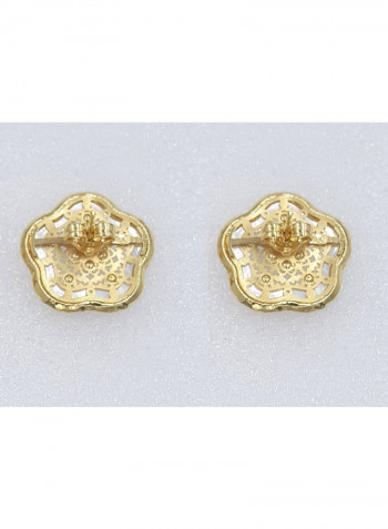 18 Karat Gold Exquisite Design Stud Earrings Gold