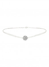 18 Karat White Gold 0.07 Carat Diamonds Solitaire Double Link Bracelet