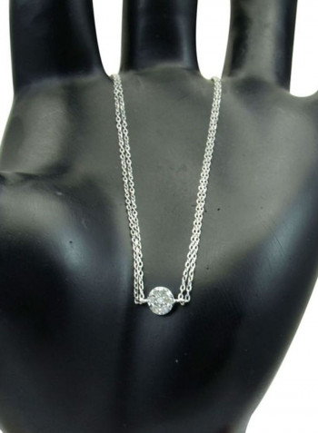 18 Karat White Gold 0.07 Carat Diamonds Solitaire Double Link Bracelet