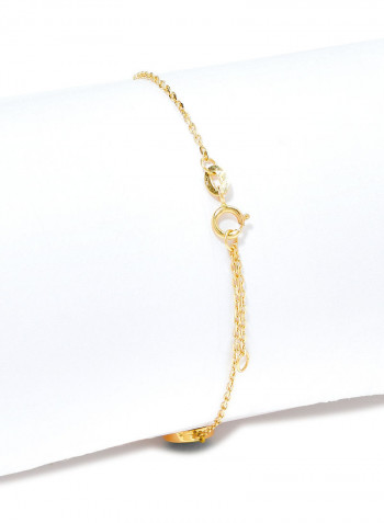 18 Karat Gold Malachite And Pearl Three Stone Bracelet