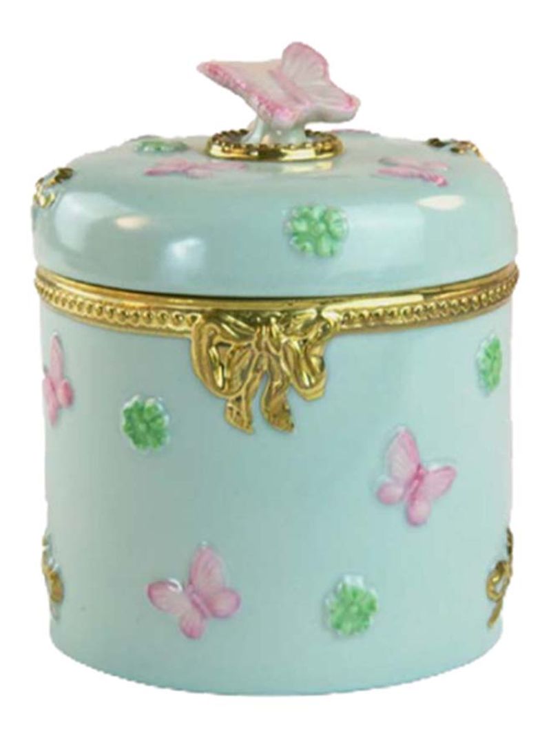 Butterfly Scented Candle Aquamarine/Pink/Gold 11 x 9cm