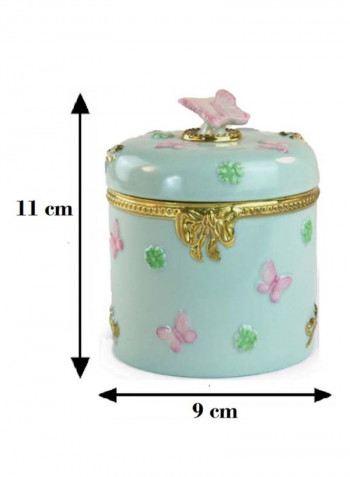 Butterfly Scented Candle Aquamarine/Pink/Gold 11 x 9cm