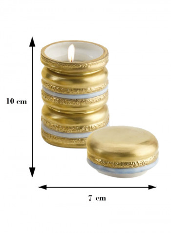 Macaron Scented Candle Gold/Light Blue 10x7cm