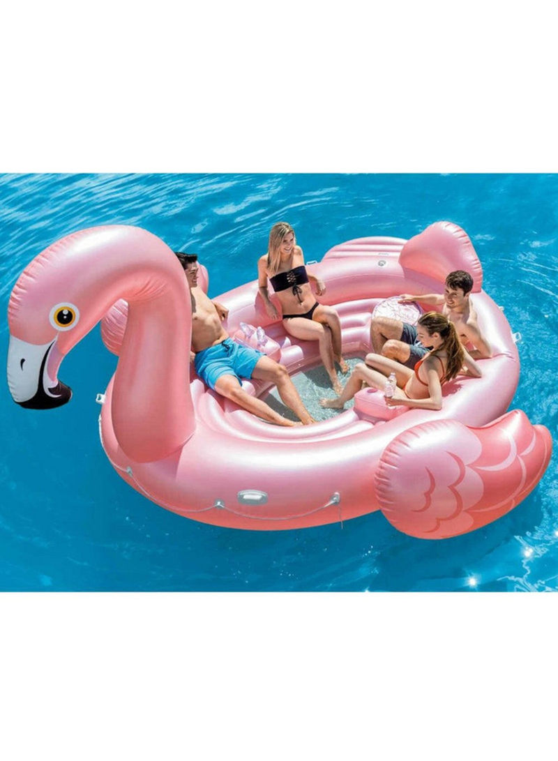 Flamingo Party Island Pool Float 442 x 185cm