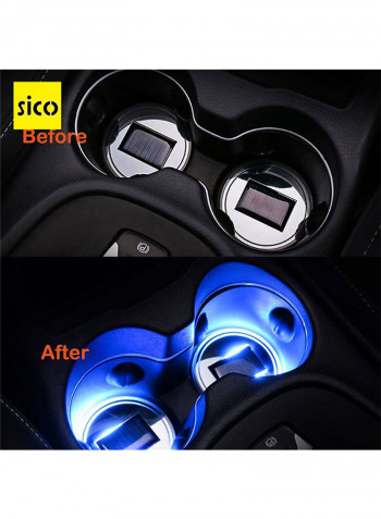 4-Piece Car Cup Holder Solar LED Light