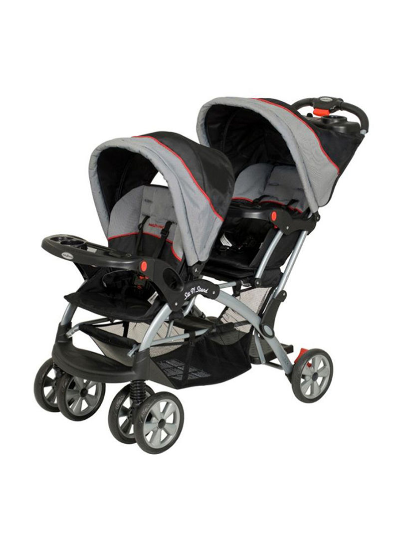 Sit N' Stand Double Stroller - Grey/Black