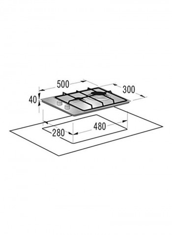 Stainless Steel Built-In Gas Hob G340UX Silver