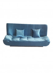 Pull Out Sofa Bed With 2-Cushions Blue 190x50x120centimeter