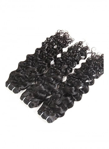 3-Bundle Wet And Wavy Hair Extension Set Natural Black