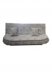 Pull Out Sofa Bed With 2-Cushions Grey 190x50x120centimeter