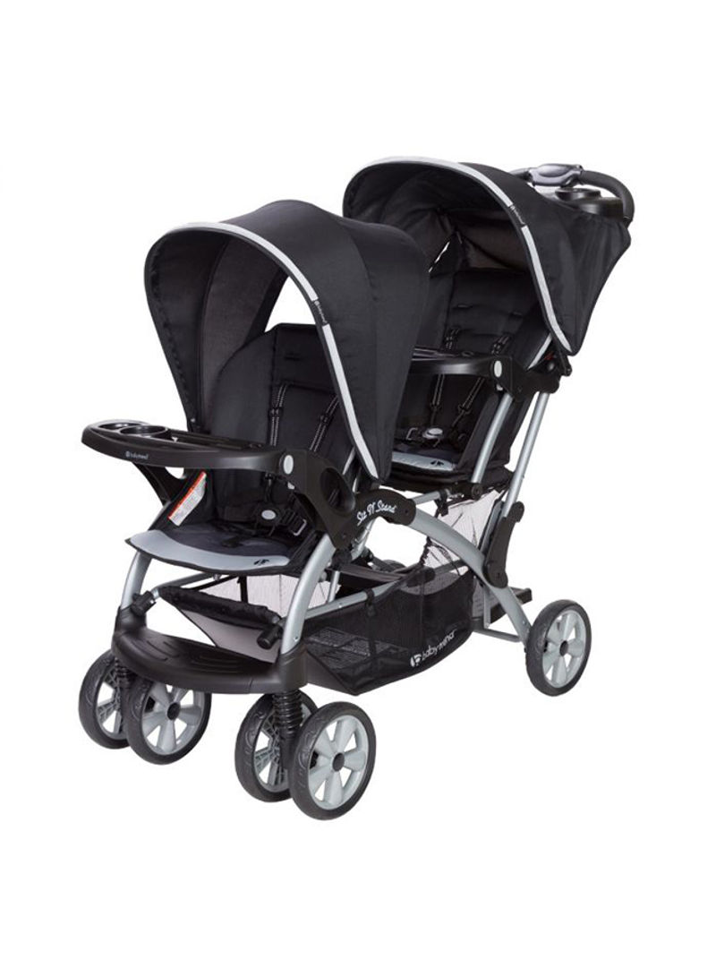 Sit N' Stand Double Stroller - Optic Grey/Black
