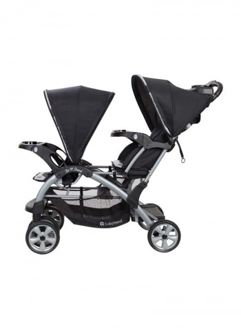 Sit N' Stand Double Stroller - Optic Grey/Black
