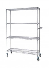 4-Layer Stainless Steel Storage Rack Trolley Silver 90x35x160cm