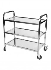 3-Tier Stainless Steel Dining Serveware Cart Silver L
