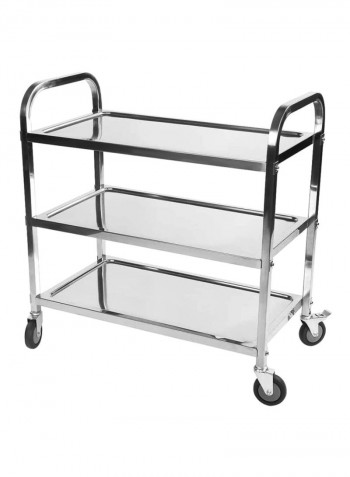 3-Tier Stainless Steel Dining Serveware Cart Silver L