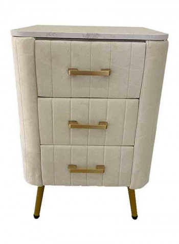 3-Drawer Cabinet with Handle Beige