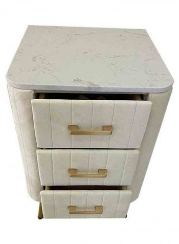 3-Drawer Cabinet with Handle Beige