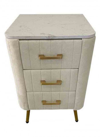 3-Drawer Cabinet with Handle Beige