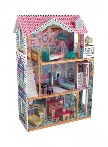 Annabelle Wooden Dolls House With Furniture And Accessories Play Set 88.26x40.64x119.3cm