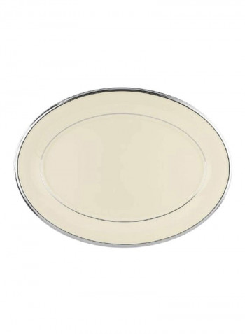 Oval Platter Beige/Silver 16inch