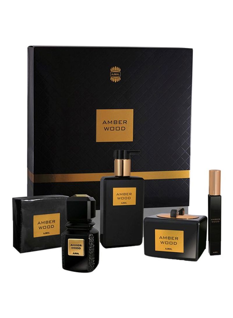 Amber Wood Gift Set (Amber Wood 50ml, Body Butter 50gm, Bar Soap 200gm, Shower Gel 200ml & Hair Parfume 8ml)