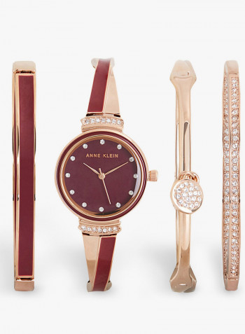 Women's Swarovski Encrusted Watch And Bracelet Set AK2716RBST