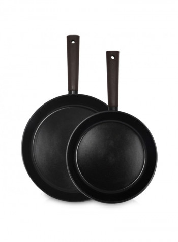 10-Piece Noblesse Ceramic Coating Cookware Set Black 28cm