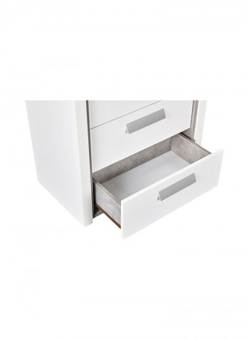 Cementino Chest Of 5-Drawers Nightstand White