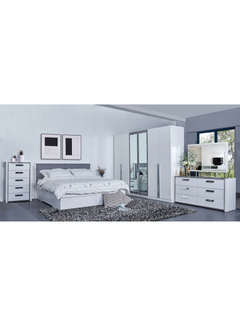 Cementino Chest Of 5-Drawers Nightstand White