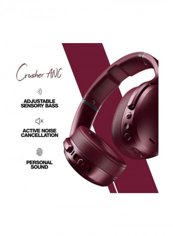 Crusher ANC Personalized Noise Cancelling Wireless Headphones Deep Red