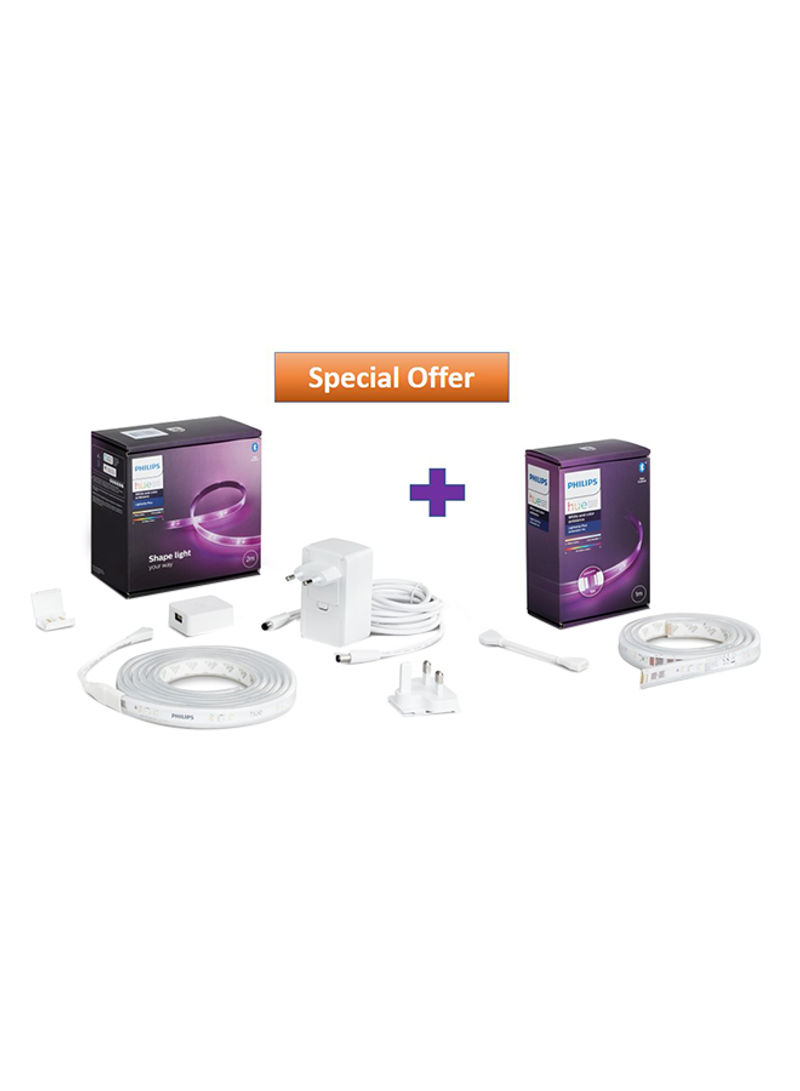 Hue Lightstrip Plus V4 BaseKit 2M + 1M Extension Bundle Pack White