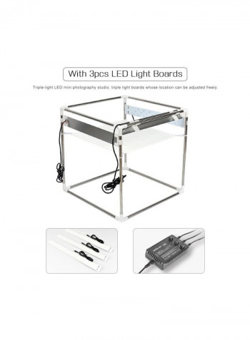 4-Piece LED Photography Studio Shooting Softbox Set Black/Silver