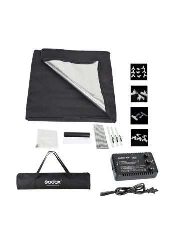 4-Piece LED Photography Studio Shooting Softbox Set Black/Silver