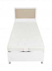 Joy Hydraulic Storage Single Bed With Headboard White 90 x 200centimeter