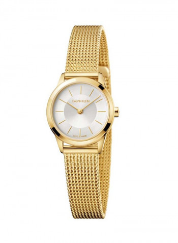 Women's Minimal Yellow Gold Mesh Strap Watch