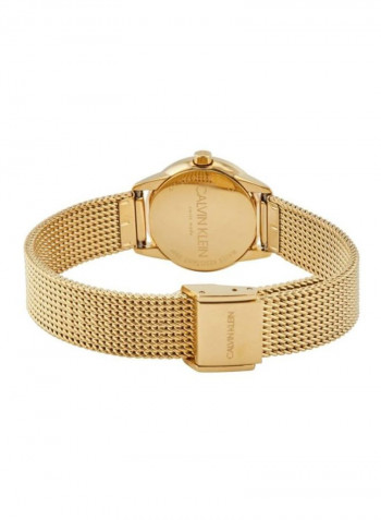 Women's Minimal Yellow Gold Mesh Strap Watch
