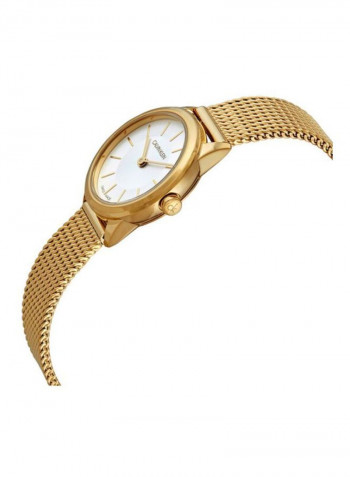 Women's Minimal Yellow Gold Mesh Strap Watch