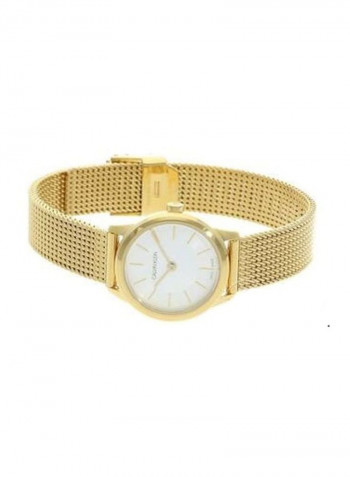 Women's Minimal Yellow Gold Mesh Strap Watch