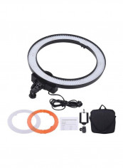 LED Photography Ring Light With Accessories White/Black/Orange