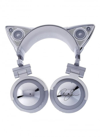Wireless Mini Cat Ear Headphone Silver