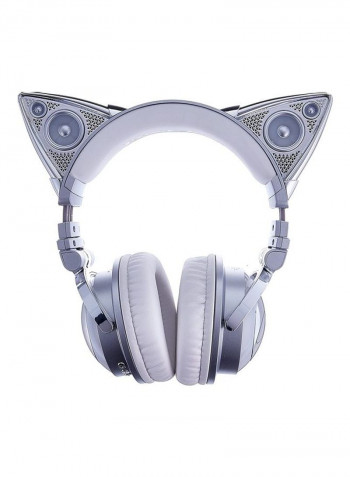Wireless Mini Cat Ear Headphone Silver