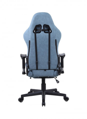 Gaming Chair Racing Style With Retractable Footrest Blue