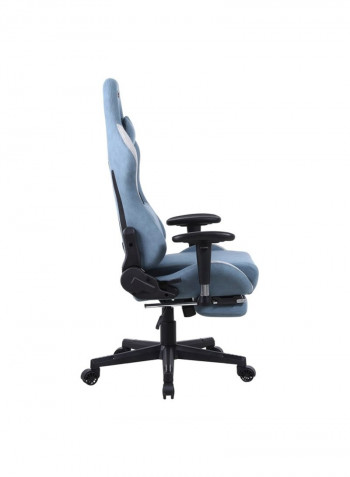 Gaming Chair Racing Style With Retractable Footrest Blue