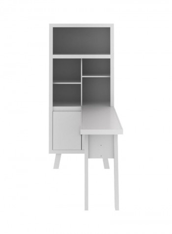 Zeus Bookcase With Desk White 77.6x122x173.5centimeter