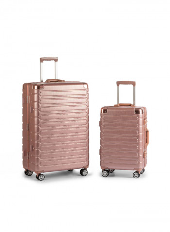 2-Piece Spinner Wheel Luggage Set Rose Gold