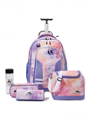 5 Piece Blaise Wheeled Backpack Set Unicorn Cloud