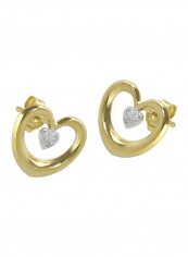 18 Karat Gold Diamond Studded Heart Earrings