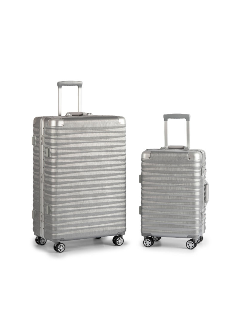 2-Piece Spinner Wheel Luggage Set Grey